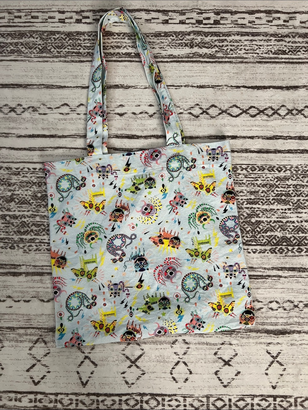 Gucci cotton monster tote
